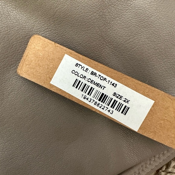 Skims Cement/grey‎ faux leather bralette Sz 2XL - Picture 4 of 4